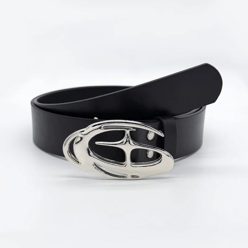 Y2K Waist Belt Delicate Hollow Carving and Stylish Buckle