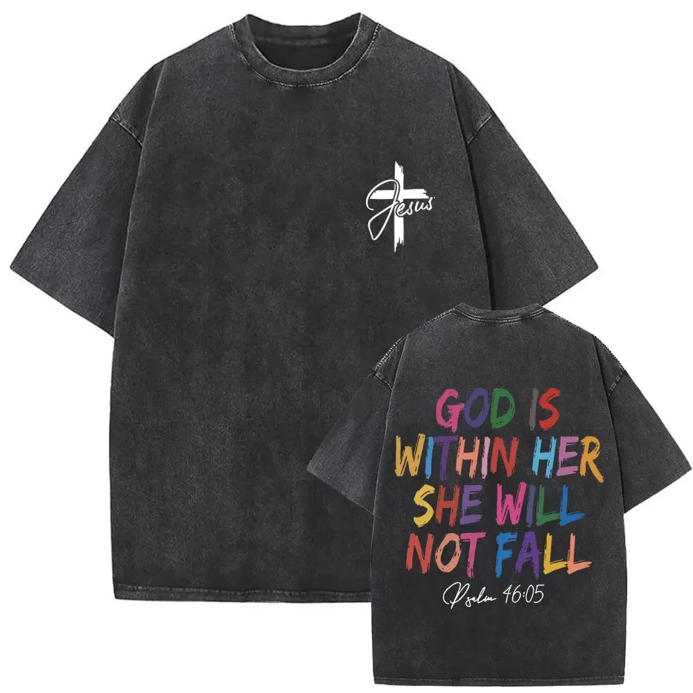 Oversized Graphic Jesus Vintage Washed T-shirt