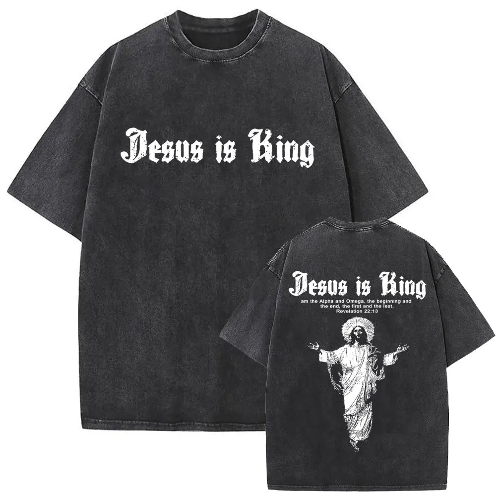Oversized Graphic Jesus Vintage Washed T-shirt