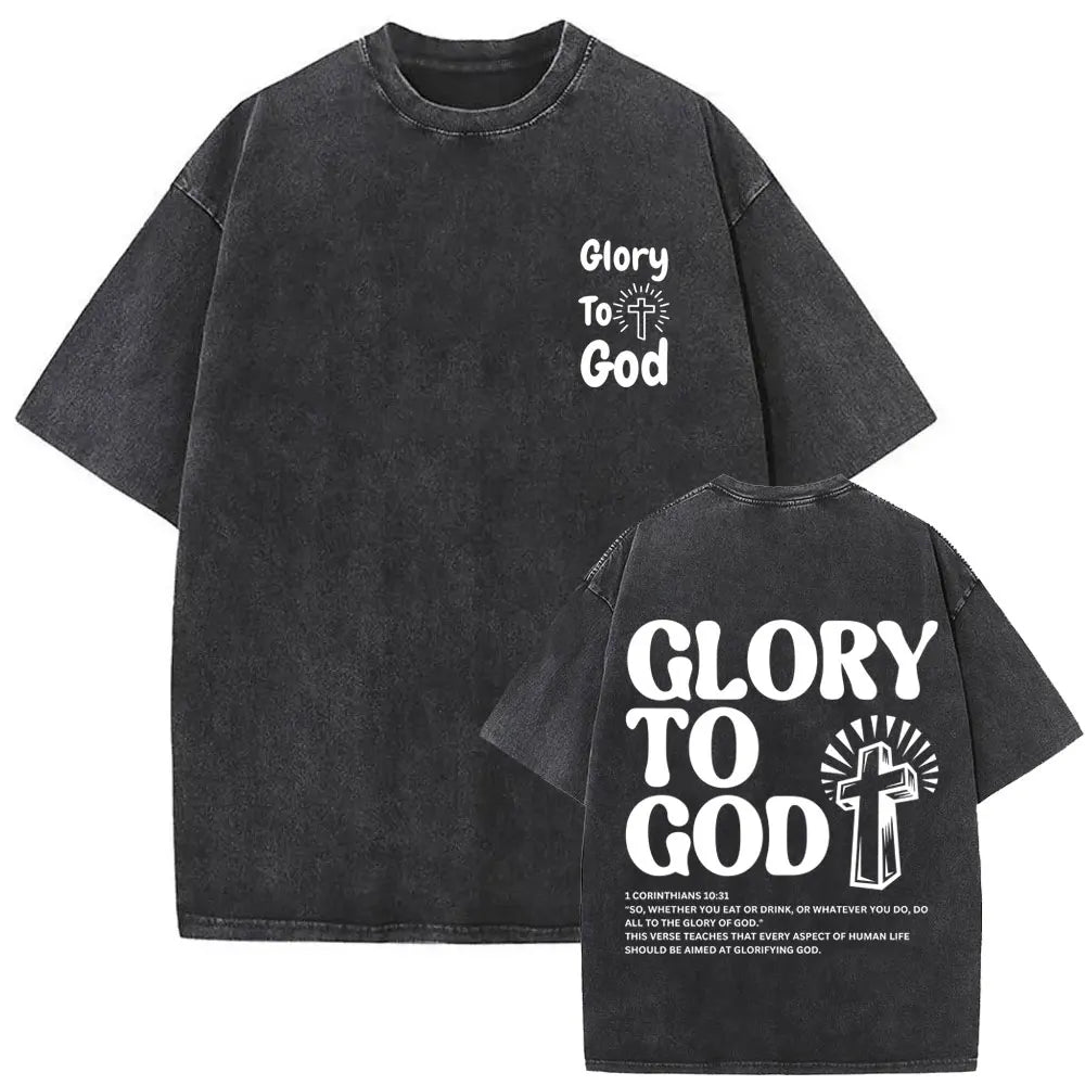 Oversized Graphic Jesus Vintage Washed T-shirt
