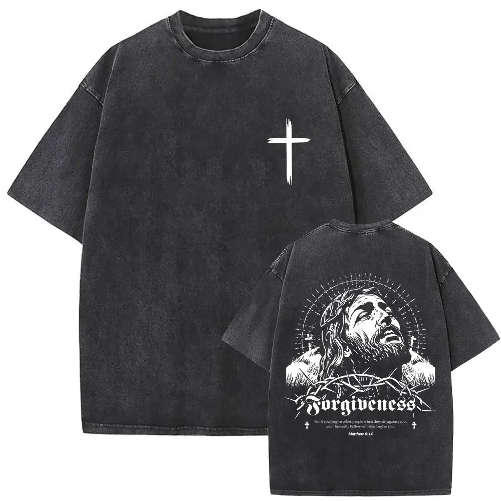 Oversized Graphic Jesus Vintage Washed T-shirt