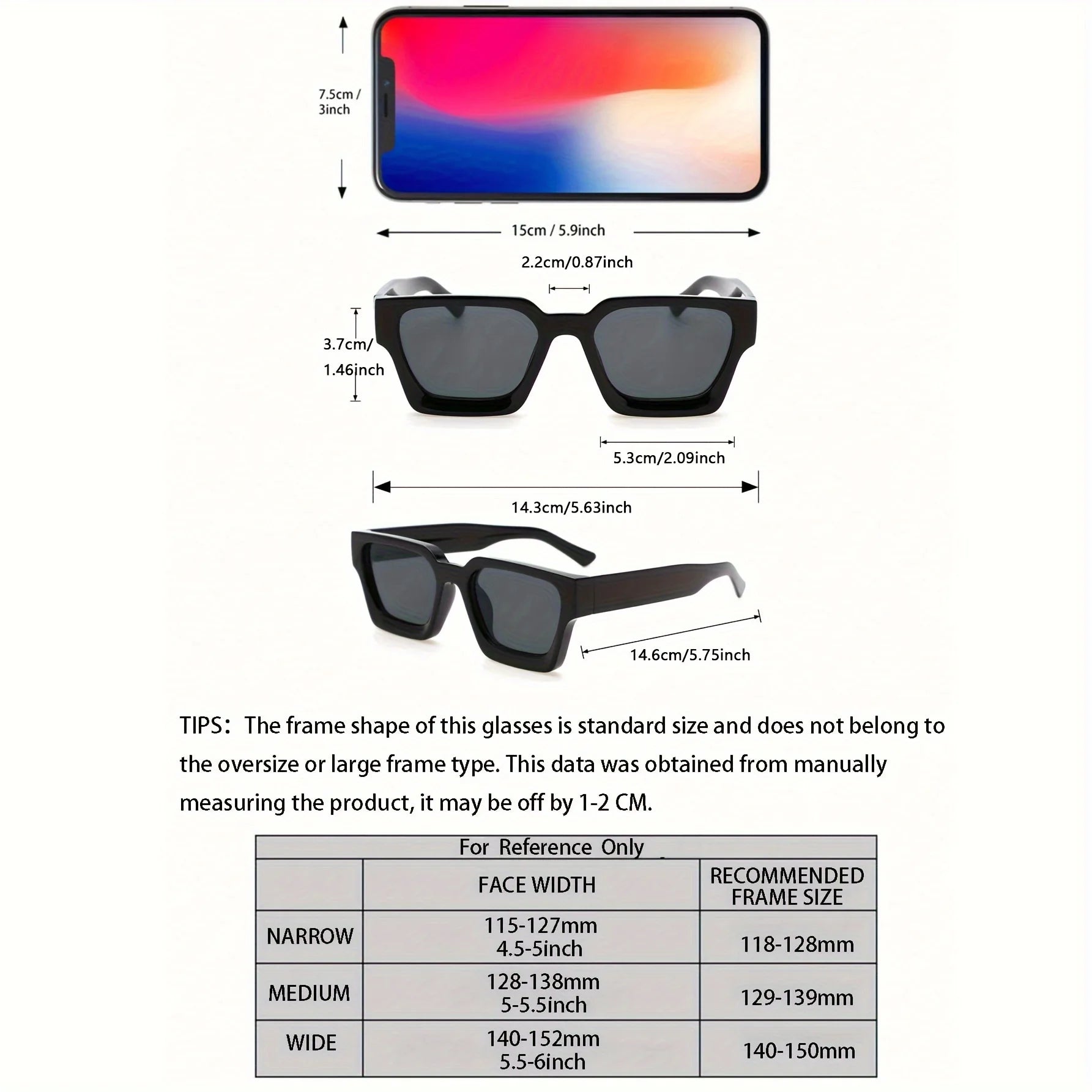 Unisex Y2K Square Plastic Frame Sunglasses