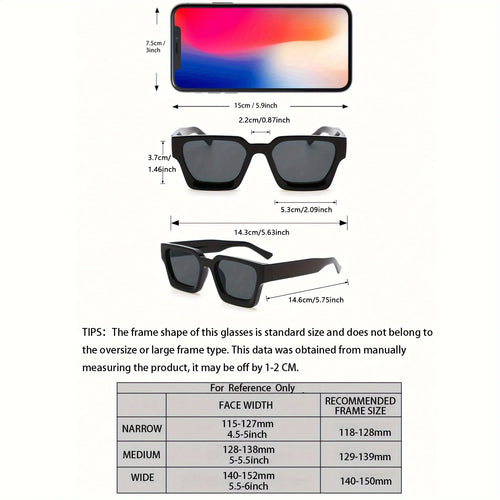 Unisex Y2K Square Plastic Frame Sunglasses