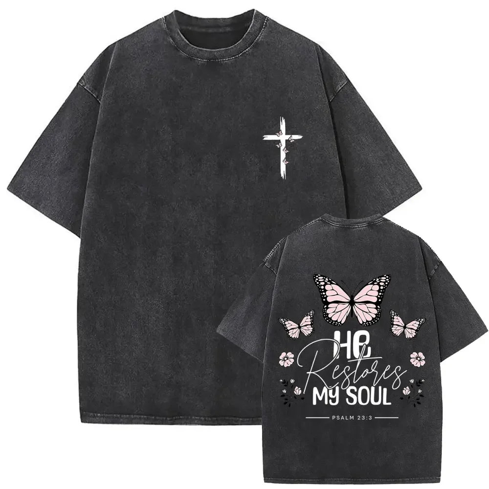 Oversized Graphic Jesus Vintage Washed T-shirt