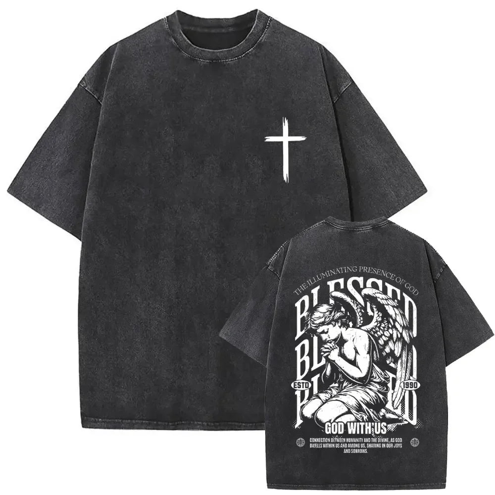 Oversized Graphic Jesus Vintage Washed T-shirt