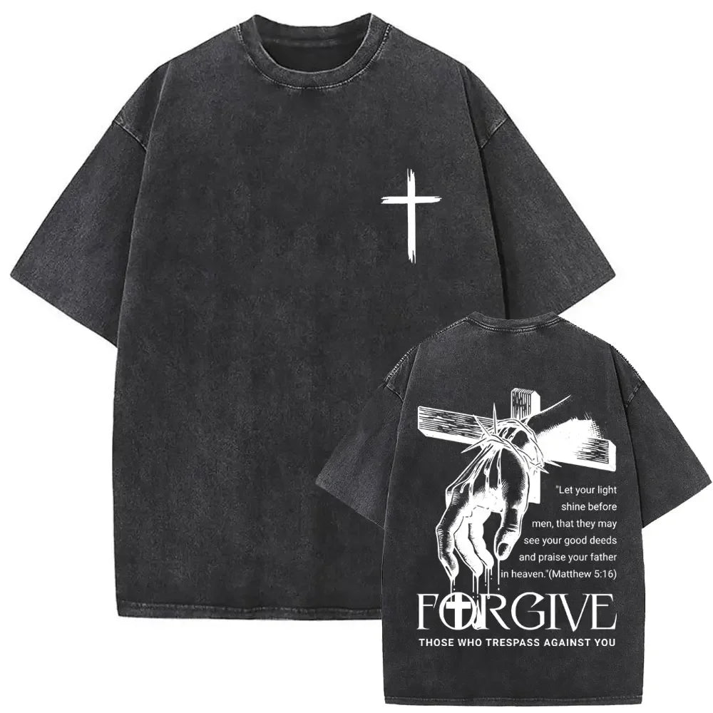 Oversized Graphic Jesus Vintage Washed T-shirt