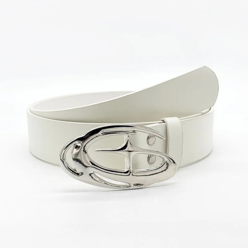 Y2K Waist Belt Delicate Hollow Carving and Stylish Buckle
